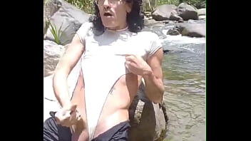 I played with my cock on river until I cum