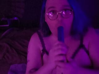 Trans BBW Goddess Sucks a Thick Dildo