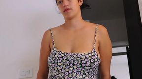 Latina stepdaughter sucks cock and has messy POV sex