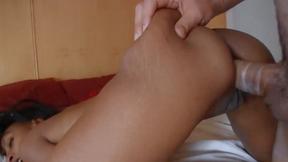 ”Small titties African babe enjoyed hardcore anal fuck before rough deepthroat”