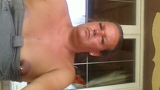 Castrated Sissy Makes a Bold Statement - Topless in a Restaurant!