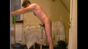 Homemade Stand Fleshlight Vibrator Masturbation