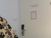 CD in floral dress Lingerie and shiny fetish Latex mask wearing makeup  having fun