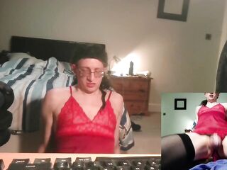 Web camera anal sex tool ride whilst caged