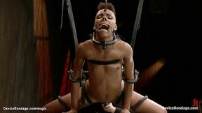 ”Ebony in legs split bondage butt toyed”