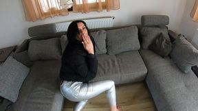 milfycalla very shiny leggins and a lot of cum on new puffy downjacket 171