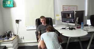 Office sex with two men who hate doing all the editing