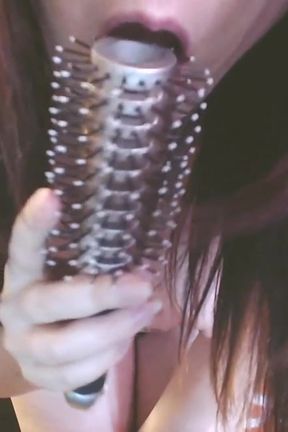 Using a Brush to Slap Your Ass