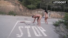 Kira Queen & Ramon Nomar get wild with busty Russian MILF in the great outdoors