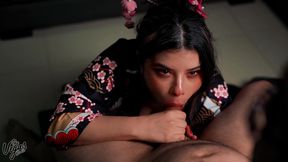 pov pleasure at the geisha house – selena’s deepthroat ritual