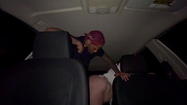 Backseat bandit lets me cum on her ass