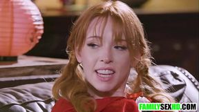 Pervy step dad bangs step daughter behind step mom'_s back