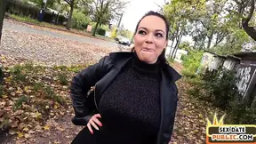 MILF with big ass and big boobs gets fucked outdoors on a sex date