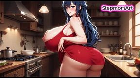 Stepmonster gives a dripping solo POV fuck