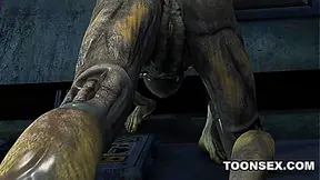 Sexiest 3D Cartoon Alien Babe Fucked Hard Doggy Style By Martian