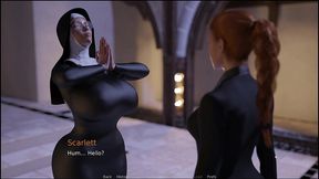 milf breeder [ futa ntr hentai game ] ep.15 giant futanari cock making a nun pregnant !