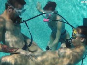 Candy Mike and Lizzy super hot underwater threesome