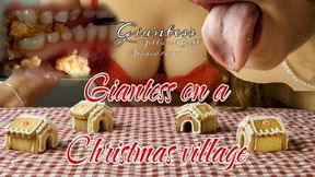 Giantess on a Christmass village