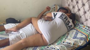 I fuck my rich horny stepsister while she rests in her room and swallows my milk