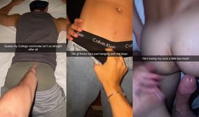 College roommate shredded raw on snapchat caught first gay fuck no condom