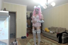 sweet slut with a nice dick and high heels