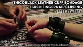 Dark Leather Cuffs BDSM Bondage Fingernail Clipping