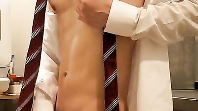 Fapping in after work and backed home