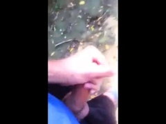 Exhibitionist Flashes Homeless Guy and Gets Handjob Outdoors