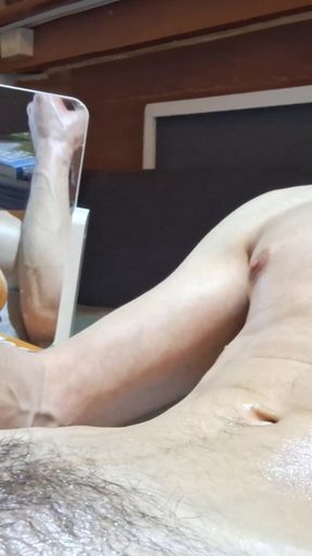 Emotional moment from "Hour+ edging #35 part 2 Dildo blowjob, buttplug, cockring &amp; nipple suckers"