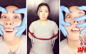 Honoka Sakamoto Trapped: Tongue Clamps, Stretched Face, and No Way Out