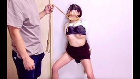 縄だけで脳イキする変態彼女！全身性感帯の絶頂中にバイブで責められイキ狂う　固定バイブ　調教　おもちゃ　電マ　喘ぎ声　目隠し　寸止め　かわいい　巨乳　日本人　素人　個人撮影　えむゆみ　カップル