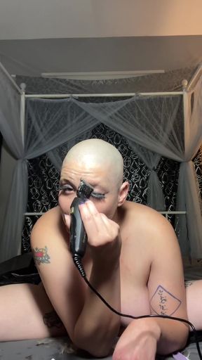 Jaw-dropping moment from &quot;Blonde to Bald: Your Cute, Sexy Girlfriend Shaves Her Head and Brows for You! Totally Hairless!&quot;