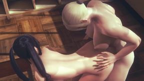 Yumiko ruined by Futanari gamer girl 3D hentai creampie
