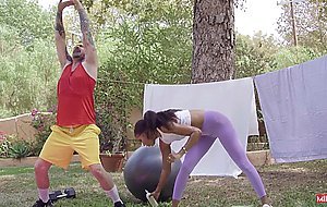 Milfed, olivia jayy, milf workout teases pervy neighb