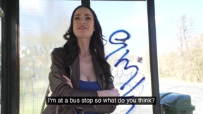 Titty nympho waiting for the bus & a hard shaft - Silvia Sin