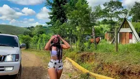 Latina hottie gets absolutely fucked in stepdad's damn car after her workout session