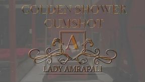 GOLDEN SHOWER & CUMSHOT Total lenghts 3:43 minutes GoldenShower Piss Pissing Cum Natursekt Slave Latex Lack BDSM  LADY AMRAPALI  Herrin Mistress Domina