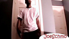 ”Hunky Gentleman strokes his long fat ebony prick until he cums a lot of juicy l”