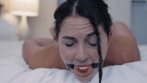 Carissa Dumond begs to be tied up, ball gagged and foot massaged by Pete Slow Motion Mobile Version