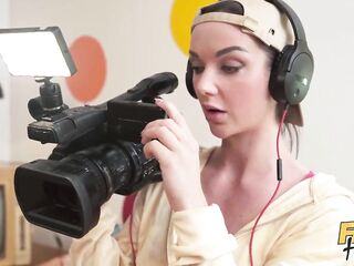 Fake Hostel - News reporters trying to get a hawt scoup end up in large melons 3some starring Black Mystique and Lady Gang