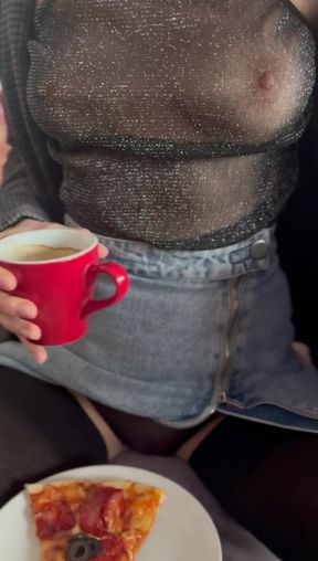 Milf with coffee