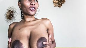 ”Huge Ebony Nipples On Wannabe Black Model - AFRICAN CASTING”