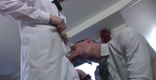 Office guys fuck over the desk in really spicy gay perversions