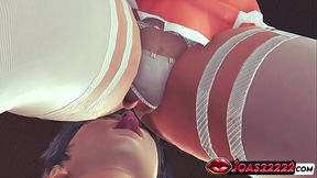 Blonde in Red Dress &amp_ High Heels Gets Pussy Licked &ndash_ Big Tits Massage &amp_ Close-Up Orgasm!