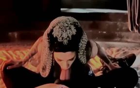 Vampiress blowjob and bloody cumshot