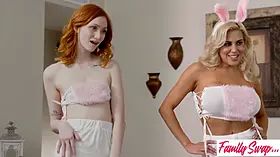 Horny Bunnies MILF Caitlin Bell & Scarlet Skies Amp Up Easter with their Festive Pussies