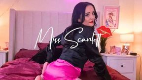 Scarlett's satin covered peach!
