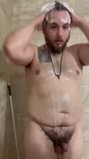 Taking a shower and letting the soap run down me