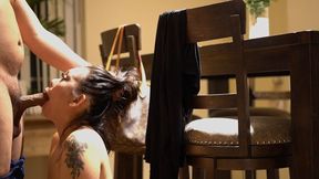 I invited my date in to slobber all over his cock BLOWJOB & DOGGYSTYLE