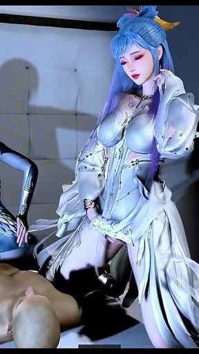 Threesome Motion-captured Goddess - 3D Animation Hentai